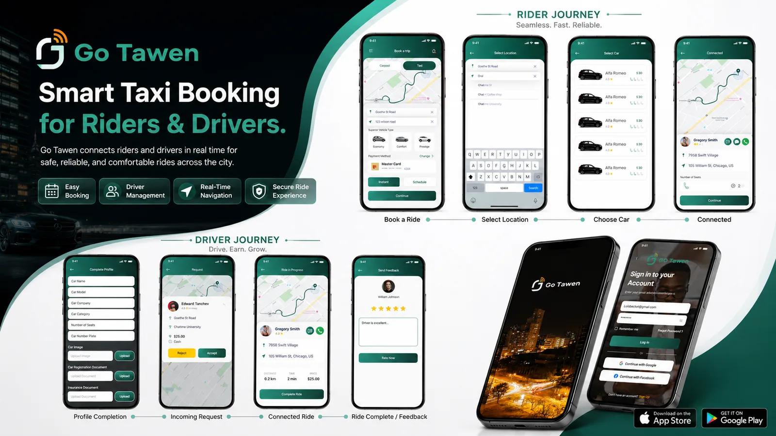 Carpooling App concept presentation 2