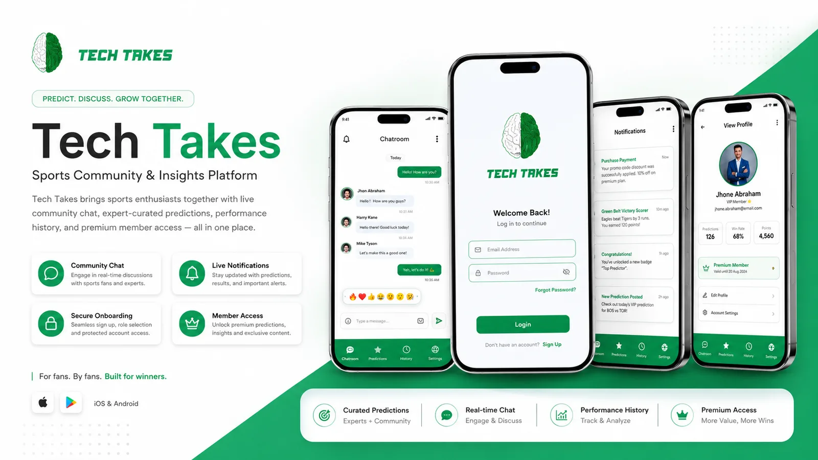 Portfolio-provided concept presentation for Tech Takes